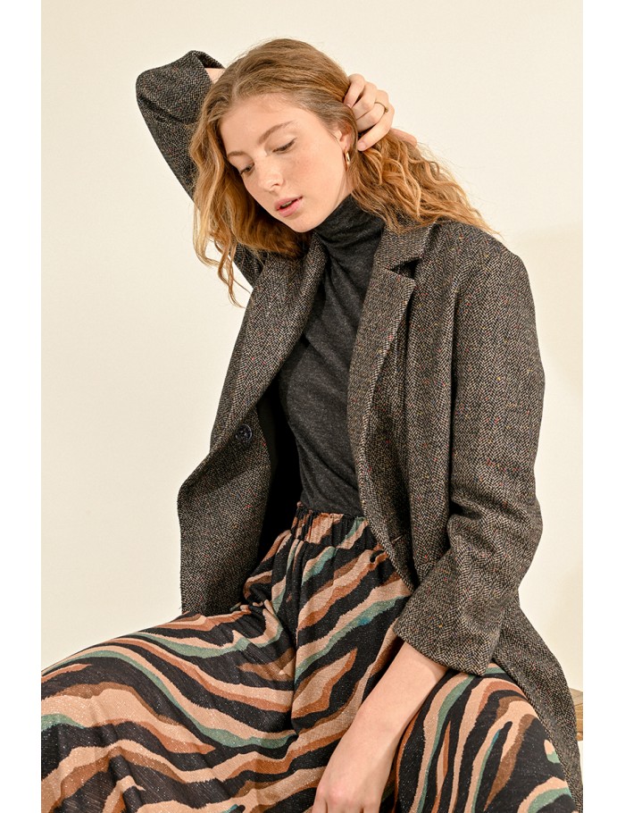 Manteau pardessus à chevrons