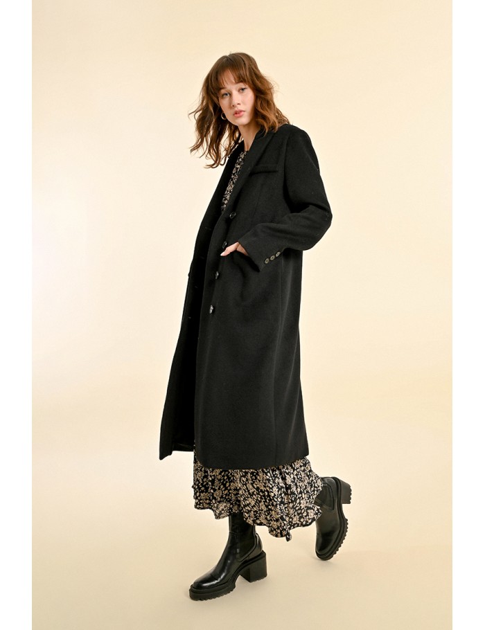 Long wool blend coat