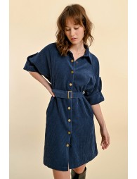 Velvet shirt dress