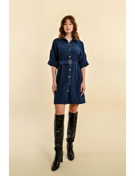 Velvet shirt dress