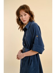 Velvet shirt dress