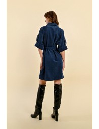 Velvet shirt dress