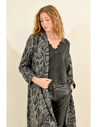 Long leopard coat