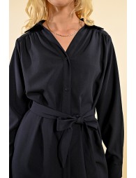 Robe chemise avec ceinture à nouer