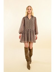 Short printed voile dress