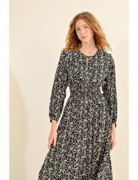 Long printed viscose dress