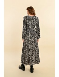 Long printed viscose dress