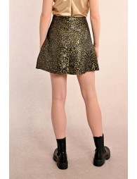 Flared jacquard mini skirt