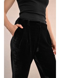 Velvet cigarette pants