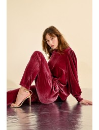 Velvet cigarette pants