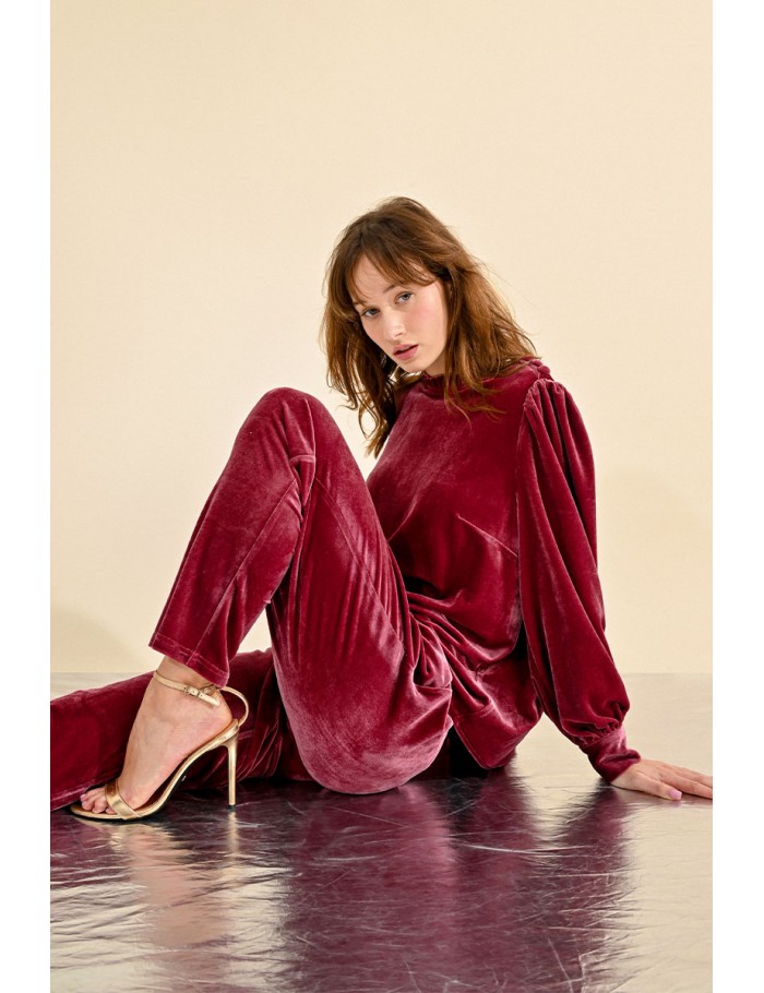 Velvet cigarette pants