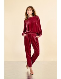 Velvet cigarette pants