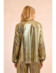 Metallic top, Tunisian collar