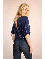 Sequin top and open back