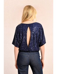 Sequin top and open back