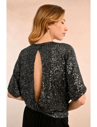 Sequin top and open back