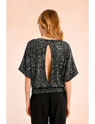 Sequin top and open back