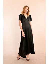 Robe longue satinée