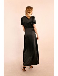 Robe longue satinée