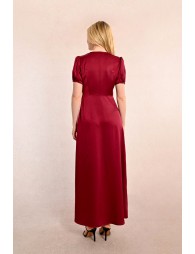 Robe longue satinée