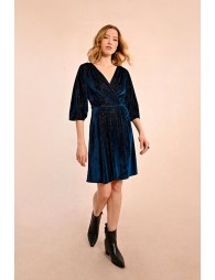 Short velvet wrap dress