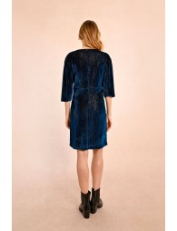 Short velvet wrap dress