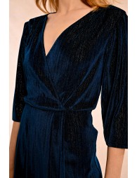 Short velvet wrap dress