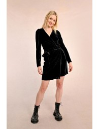 Asymmetrical velvet dress