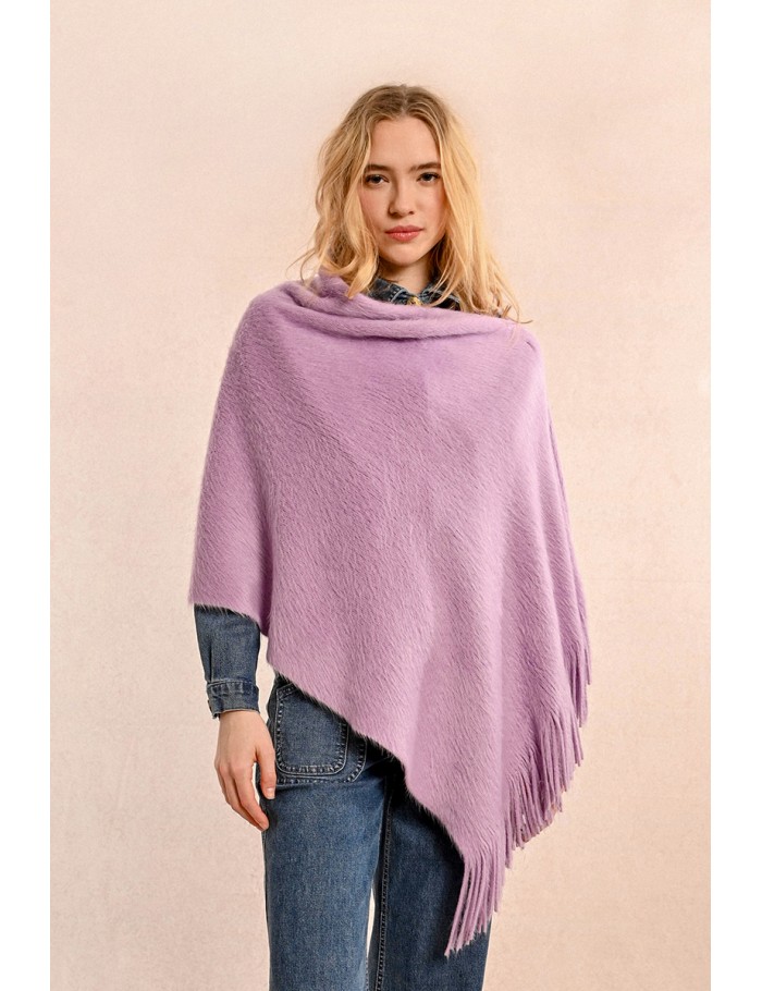 Soft fringed poncho