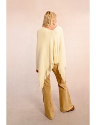 Soft fringed poncho