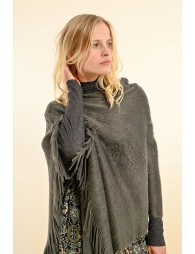 Soft fringed poncho