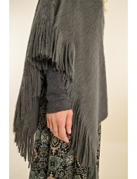 Soft fringed poncho