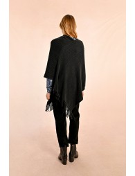 Fringed crossover poncho