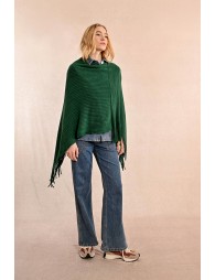 Fringed crossover poncho