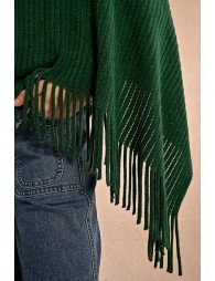 Fringed crossover poncho