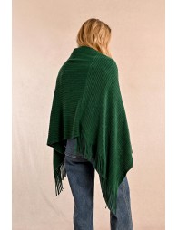 Fringed crossover poncho