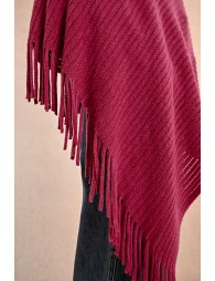 Fringed crossover poncho