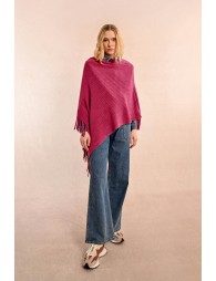 Fringed crossover poncho