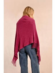 Fringed crossover poncho