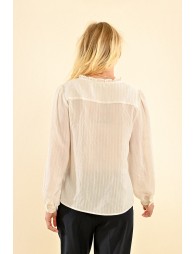 Blouse à col froncé