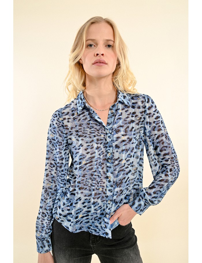 Animal print voile shirt