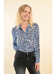 Animal print voile shirt