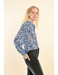 Animal print voile shirt