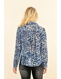 Animal print voile shirt