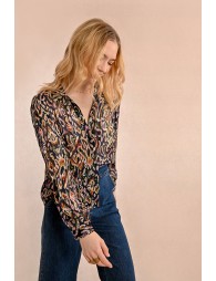 Sheer shirt with bohemian pattern