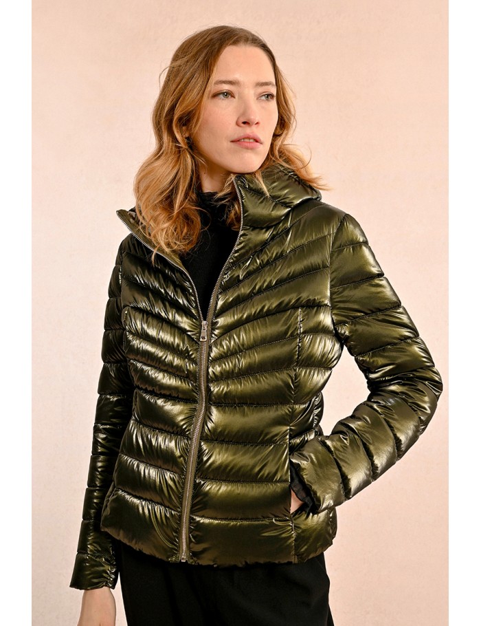 Short iridescent down jacket