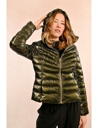 Short iridescent down jacket