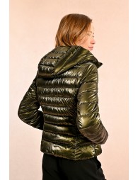 Short iridescent down jacket