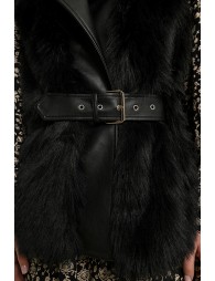 Faux fur sleeveless jacket