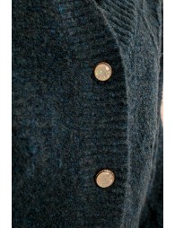 V-neck cardigan, pointelle knit